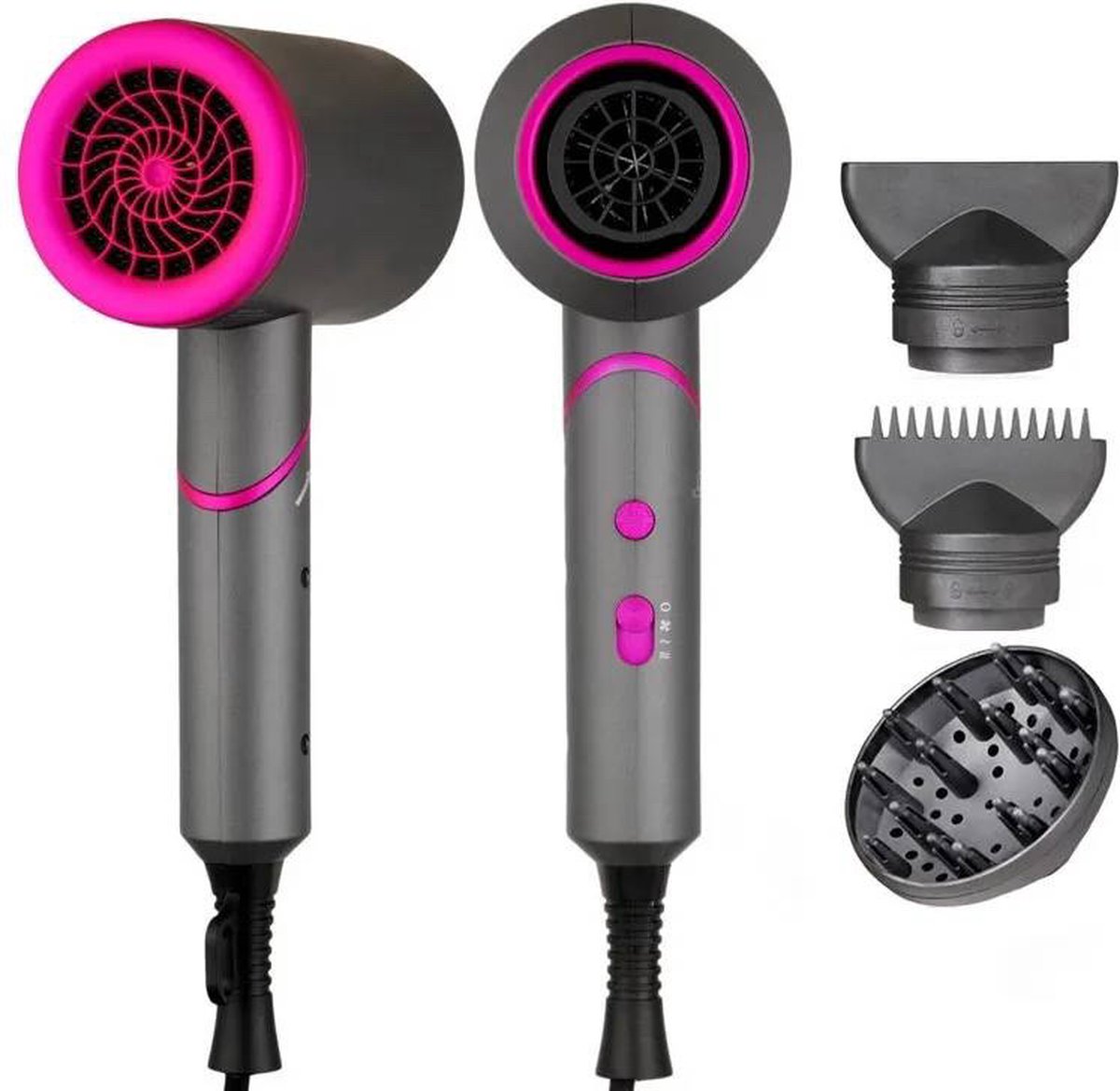 Professionele 2000W föhn met Diffuser- Haardroger- Inklapbaar- Ionisch ...