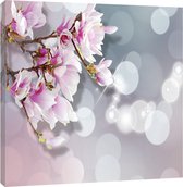 Peinture sur toile - Fleurs magiques - Nature - Magnolia - Fleurs - Plante - Peinture Salon - Peintures sur toile - Cadre inclus - 80x60 cm (L x L)