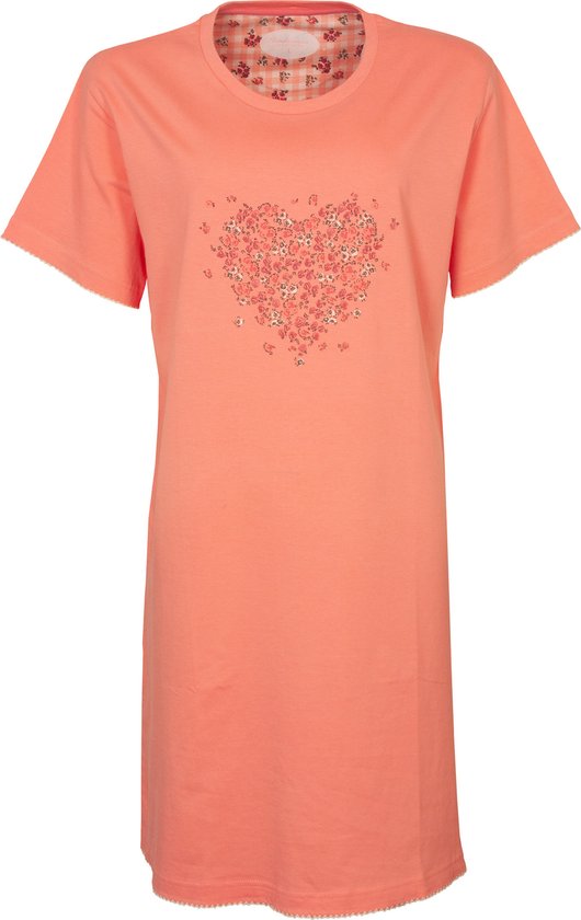 Tenderness Dames Nachthemd - 100% Katoen - Oranje - Maat S