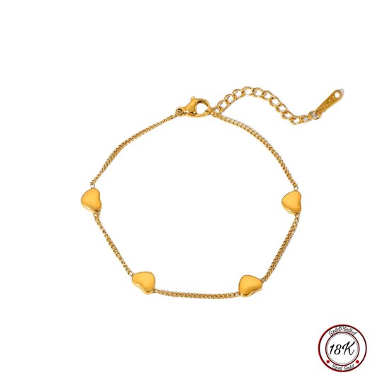 Soraro Heart Armband | 18K Golplated | Goud | Hartje | Dames Armband | Vrouwen Armband | Elegante Armband | Cadeau Voor Haar | Verjaardag Cadeau