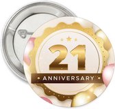 Button 21 jaar goud - 21 - button - verjaardag - volwassen - happy birthday
