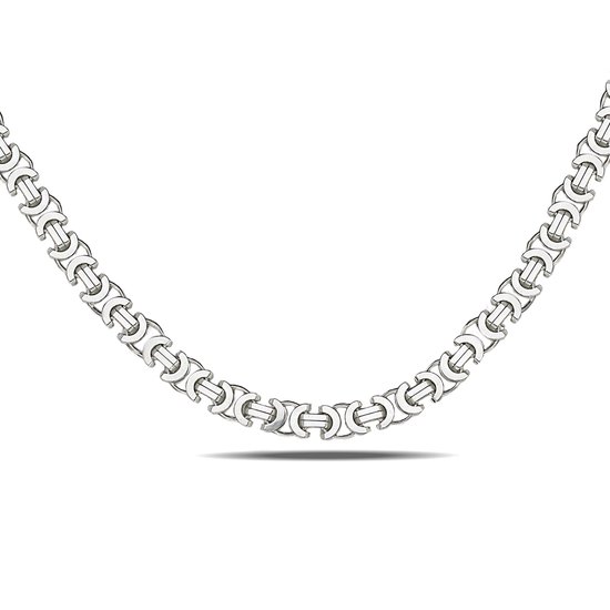 Juwelier Zwartevalk zilveren platte koningsschakel ketting - ET 50/50cm--