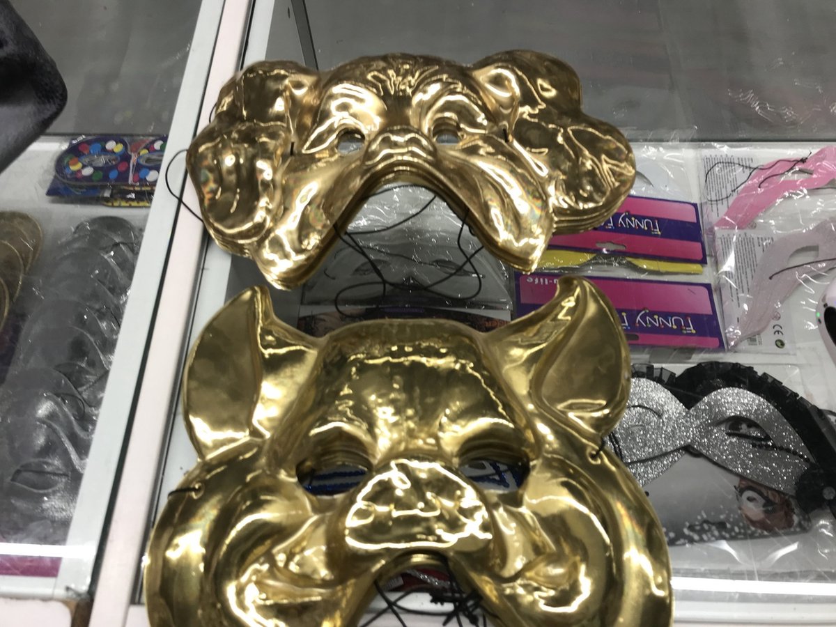 Goedkoopste gouden plastiek masker varken of hond