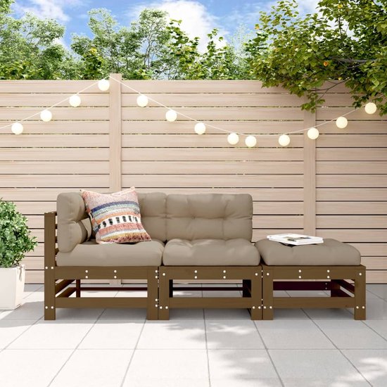 Canapé d'angle de jardin en pin massif gris The Living Store - Banc de jardin - Canapé d'angle - Meubles tubulaires - Bois de pin - Mobilier Plein air
