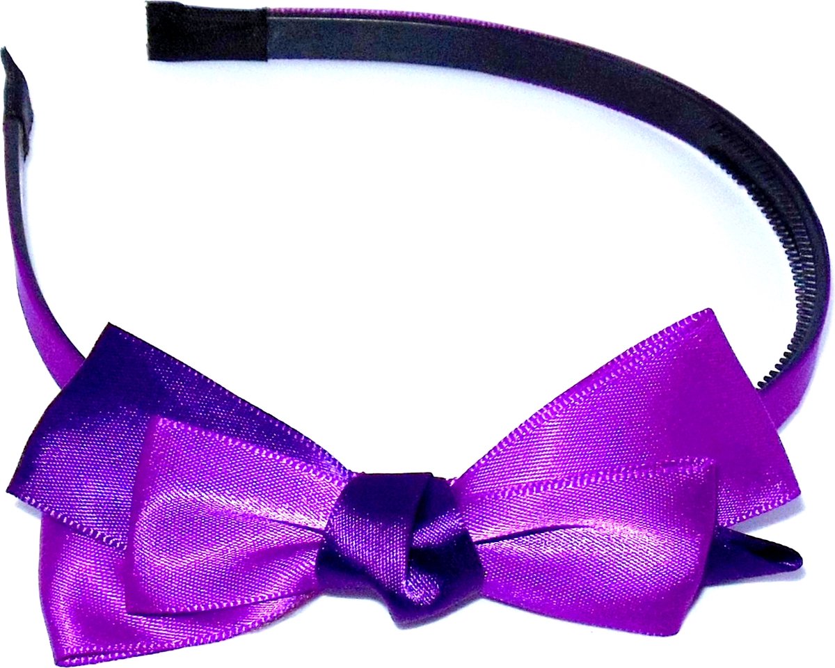 Diadeem met strik paars