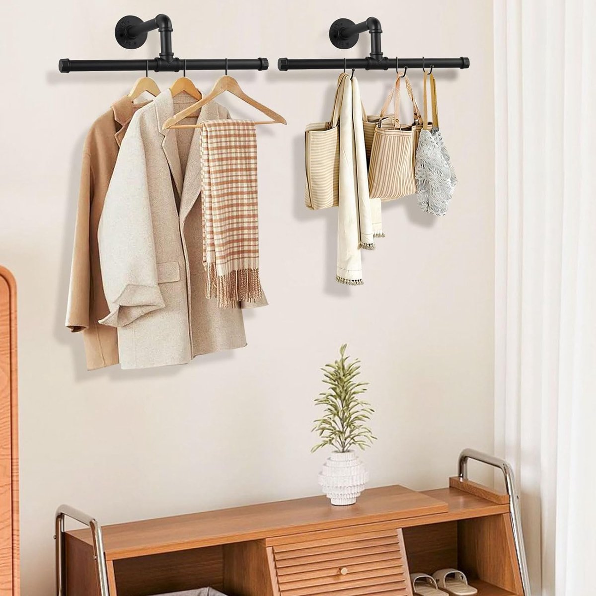 Estante para especias montado en la pared, estante colgante de madera rústica pa