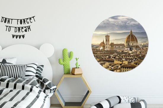Papier peint Circle - Italie - Coucher de soleil - Florence - 100x100 cm - Wall Circle XXL