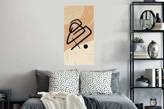 Stickers muraux - Zwart - Design - Marron - 40x80 cm - Feuille adhésive