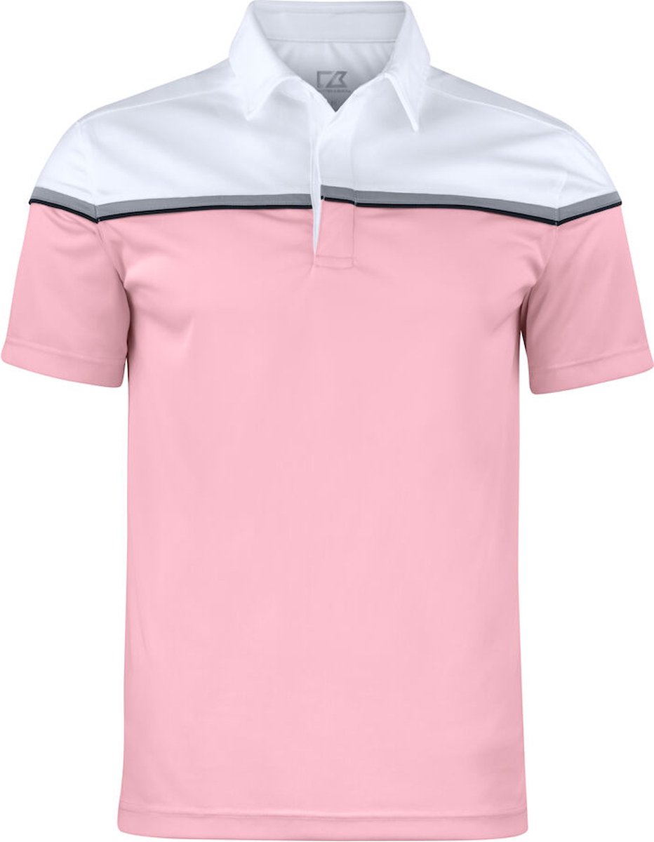 Cutter & Buck Seabeck Polo Heren 354428 - Lichtroze/wit - XXL