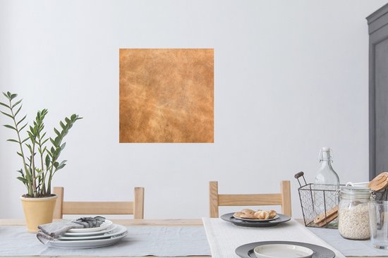 Muurstickers - Sticker Folie - Leer - Structuur - Lederlook - Bruin - 80x80 cm - Plakfolie - Muurstickers Kinderkamer - Zelfklevend Behang - Zelfklevend behangpapier - Stickerfolie