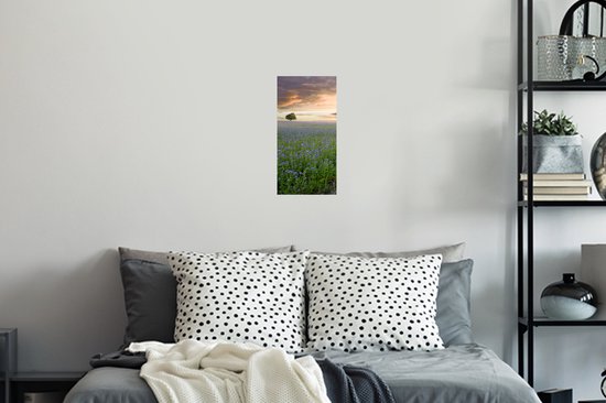 Stickers muraux - Coucher de soleil - Fleurs - Couleurs - 20x40 cm - Film adhésif