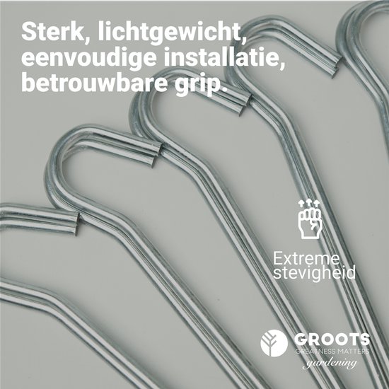 Stalen Haringen set van 30st. met Tentharing Trekker - Premium Gegalvaniseerd Staal - Grondanker - Tent Haring - Grondhaken - Tent spijker - 20cm lang - 3cm haak - 5mm premium dikte tentharing - Groots® — afbeelding 4