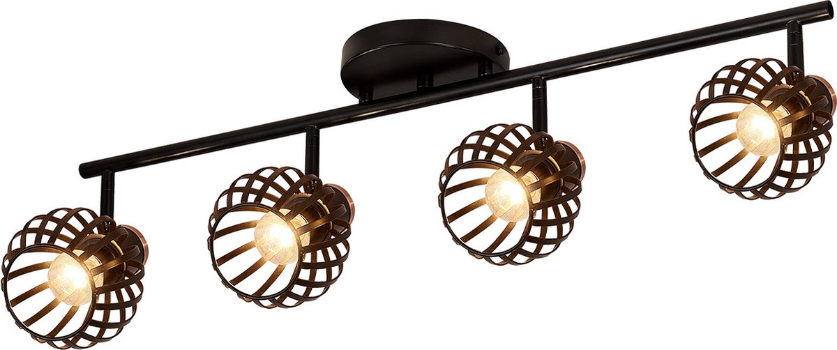 Fantasia Janeiro plafondlamp balk 4 lichtpunten zwart/brons