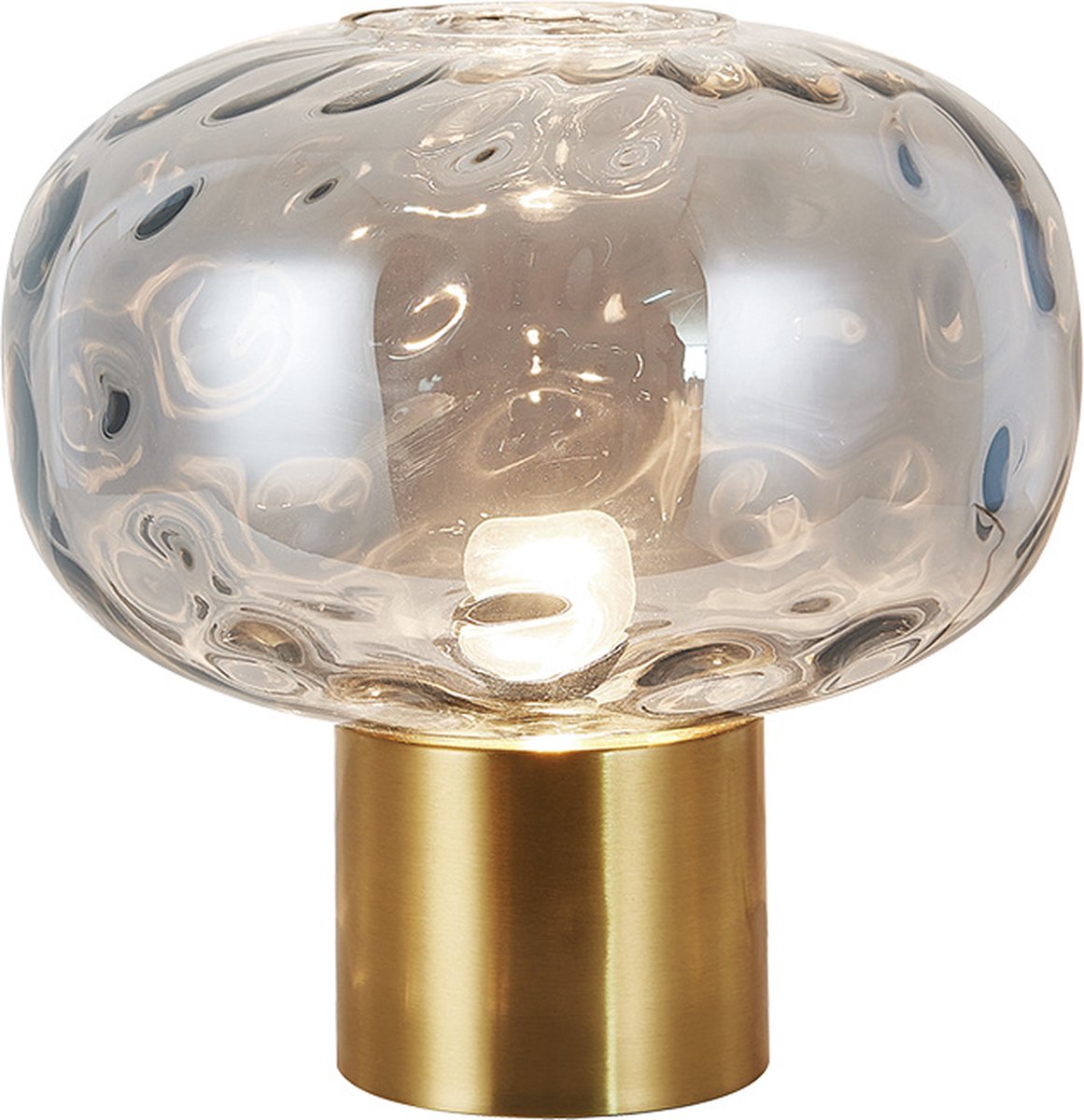 Fantasia Astrid tafellamp E27 goud met asgrijs glas