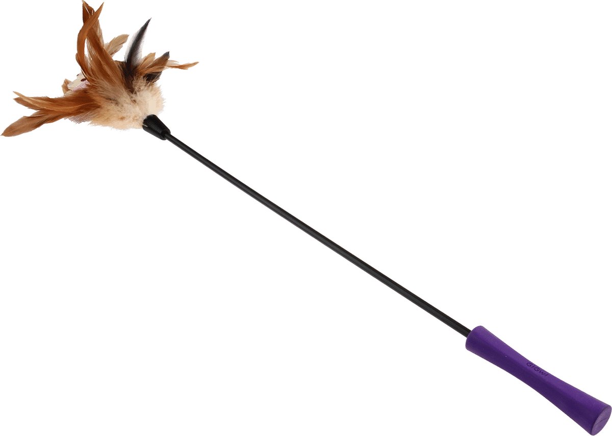 Gigwi - Speelgoed - Feather Teaser Kattenhengel Met Veren - Paars - S Gig/7063 - 176719
