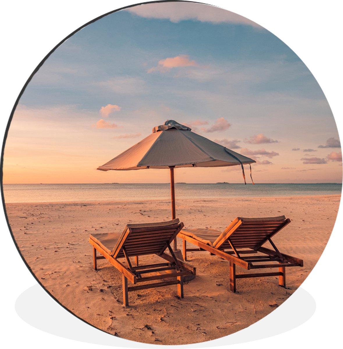 WallCircle - Wandcirkel - Muurcirkel - Strand - Ligbed - Parasol - Aluminium - Dibond - 30