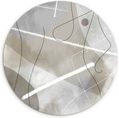 WallCircle - Wandcirkel ⌀ 150 - Line art - Grijs - Abstract - Ronde schilderijen woonkamer - Wandbord rond - Muurdecoratie cirkel - Kamer decoratie binnen - Wanddecoratie muurcirkel - Woonaccessoires