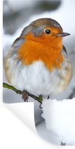Stickers muraux - Film autocollant - Rouge-gorge - Neige - Hiver - 60x120 cm - Film adhésif - Stickers muraux chambre enfant - Papier peint autocollant - Papier peint autocollant - Film autocollant