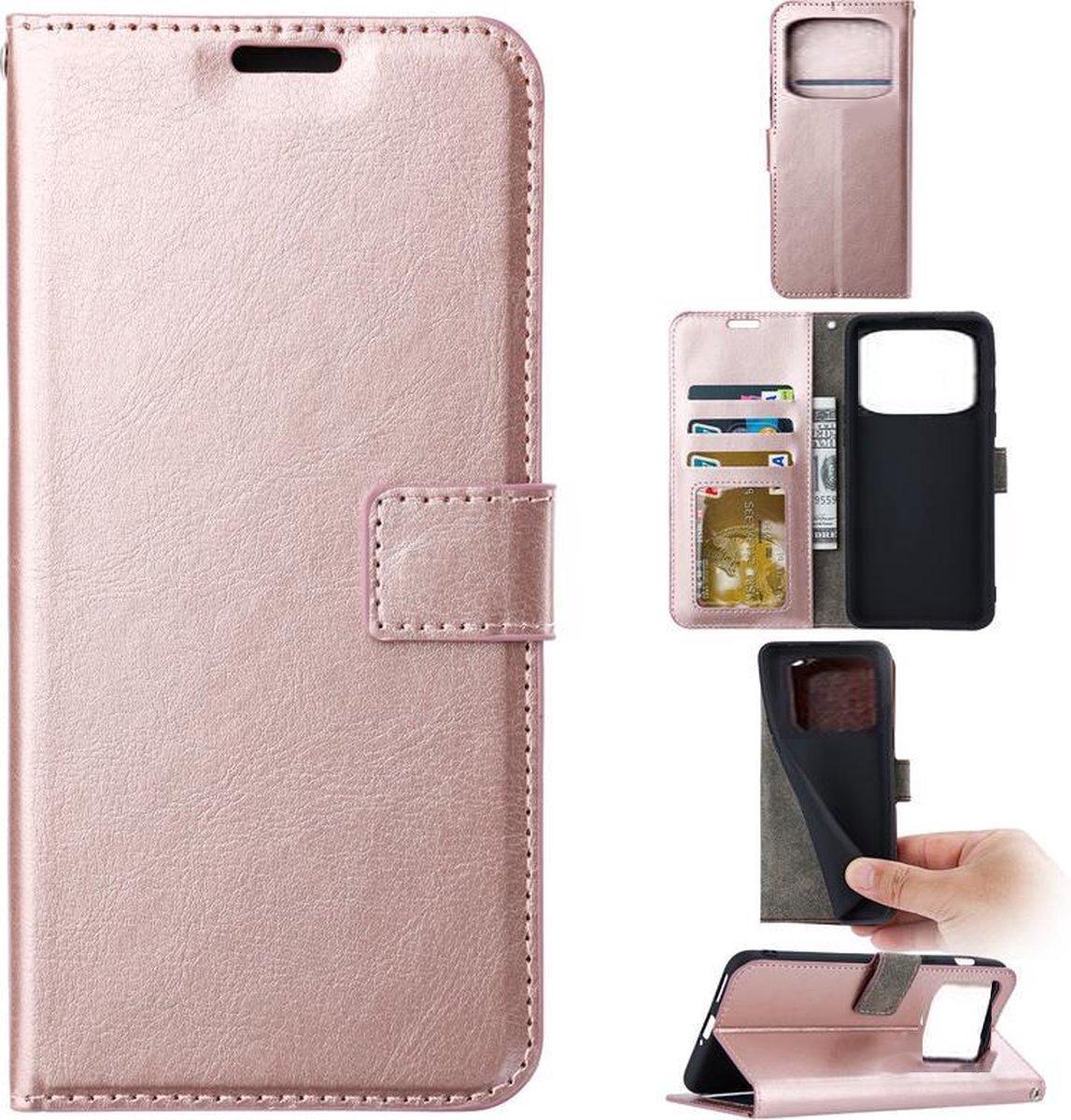Portemonnee Book Case Hoesje Geschikt voor: Xiaomi Mi 11 Ultra - Rosegoud