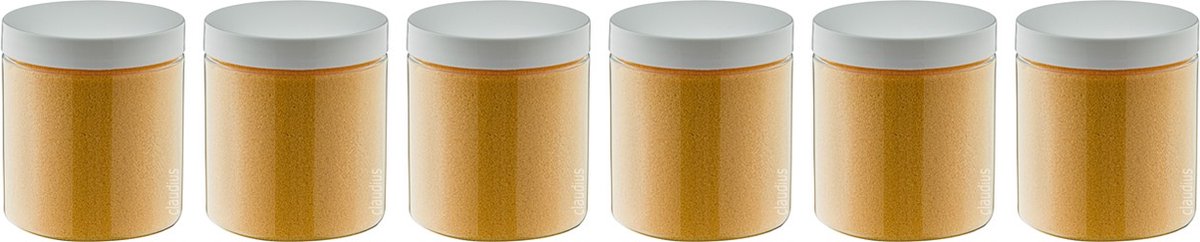 Goedkoopste Scrubzout Appel-Kaneel 300 gram - Pot met witte deksel - set van 6 stuks - Hydraterende Lichaamsscrub