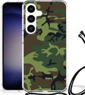 Smartphone hoesje Geschikt voor Samsung Galaxy S24 Anti-shock Hoesje met foto met transparante rand Camouflage
