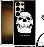 Beschermhoes Geschikt voor Samsung Galaxy S24 Ultra Telefoon Hoesje met doorzichtige rand Skull Eyes