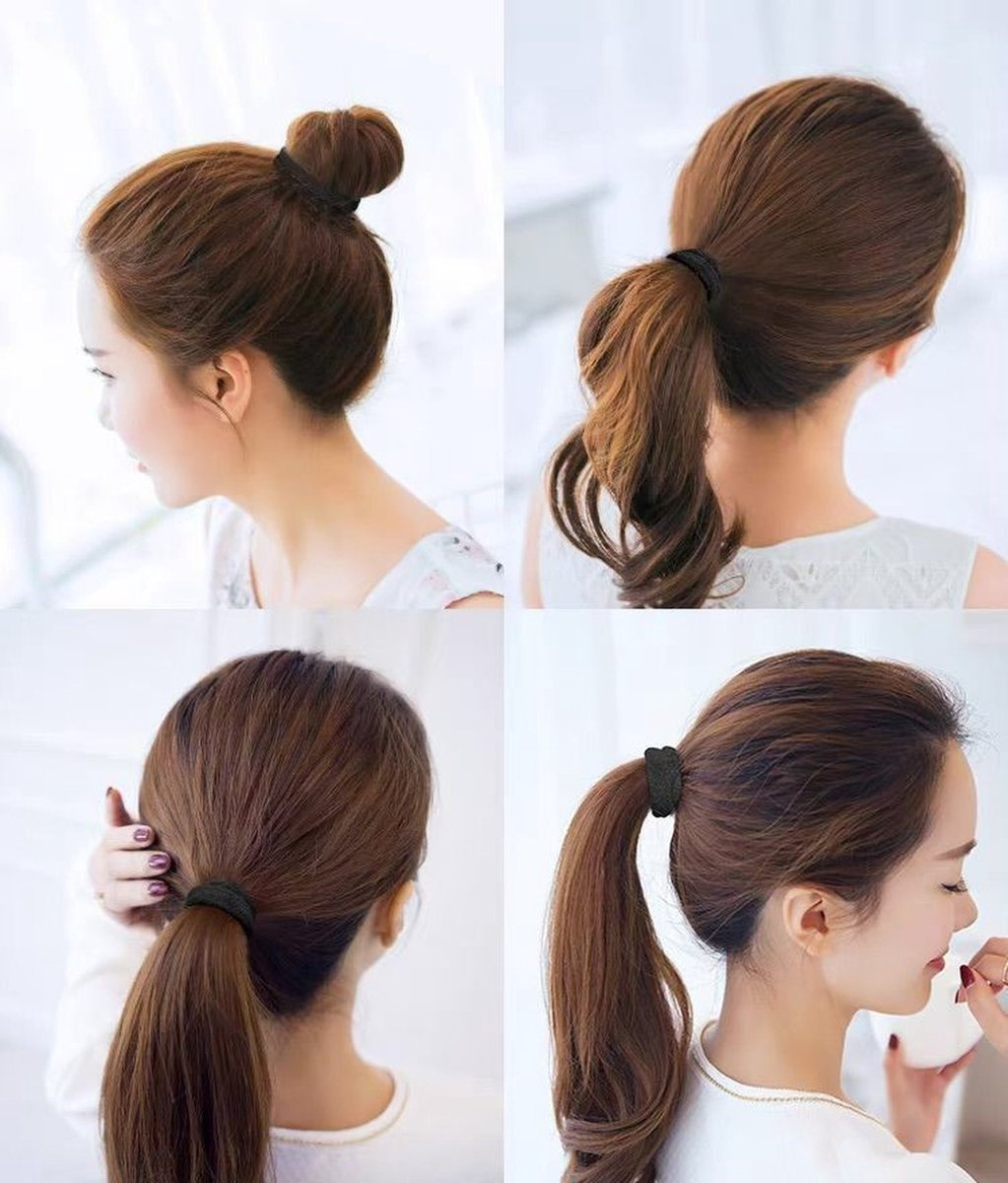 20 stuks Haarelastiekjes - stof Haarelastiekjes - Zwart - zachte elastiekjes zonder metaal - haar accessoires- Merk: Fyfanie — cadeau in Cadeau-ideeën - foto 3