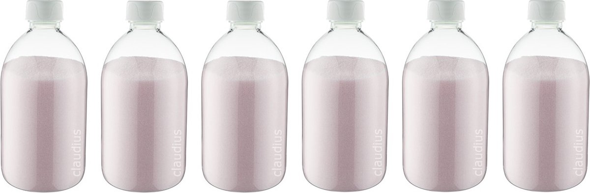 Goedkoopste Scrubzout Rozen - 650 gram - Fles met witte dop - set van 6 stuks - Hydraterende Lichaamsscrub