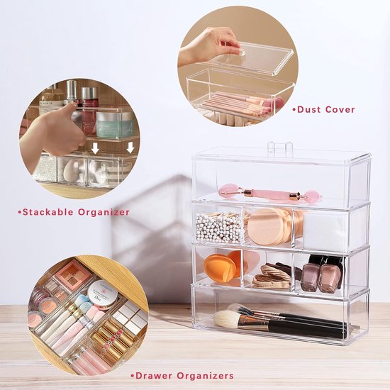 Stapelbare Acryl-Schubladen Für Make-up & Kosmetik – Stylischer Organizer Für Schminktisch