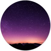 Label2X - Muurcirkel night sky - Ø 60 cm - Dibond - Multicolor - Wandcirkel - Rond Schilderij - Muurdecoratie Cirkel - Wandecoratie rond - Decoratie voor woonkamer of slaapkamer