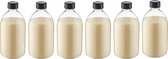 Scrubzout Vanille 650 gram - Fles met zwarte dop - set van 6 stuks - Hydraterende Lichaamsscrub