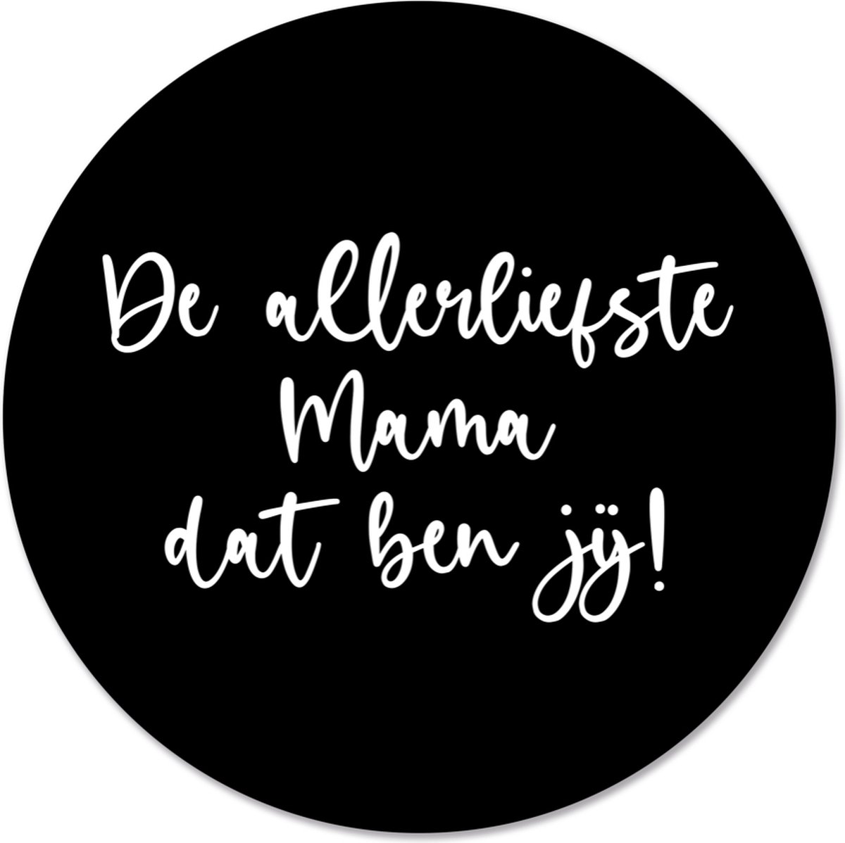 Label2X - Muurcirkel mama zwart - Ø 60 cm - Dibond - Multicolor - Wandcirkel - Rond Schilderij - Muurdecoratie Cirkel - Wandecoratie rond - Decoratie voor woonkamer of slaapkamer