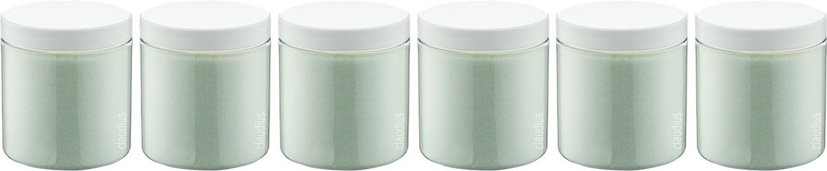 Goedkoopste Scrubzout Eucalyptus - 300 gram - Pot met witte deksel - set van 6 stuks - Hydraterende Lichaamsscrub