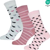 Gianvaglia 3-paar dames sokken - Katoen - 42 - Roze