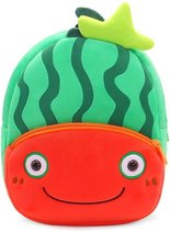 BoefieBoef Fruit Watermeloen Peuter Rugzak/Rugtas | Healthy Fruit & Plant Kinder Rugtas 0-5 Jaar - Baby Backpack voor Peuterspeelzaal / Opvang - Ideaal voor Peuters & Kleuters - Groen Rood