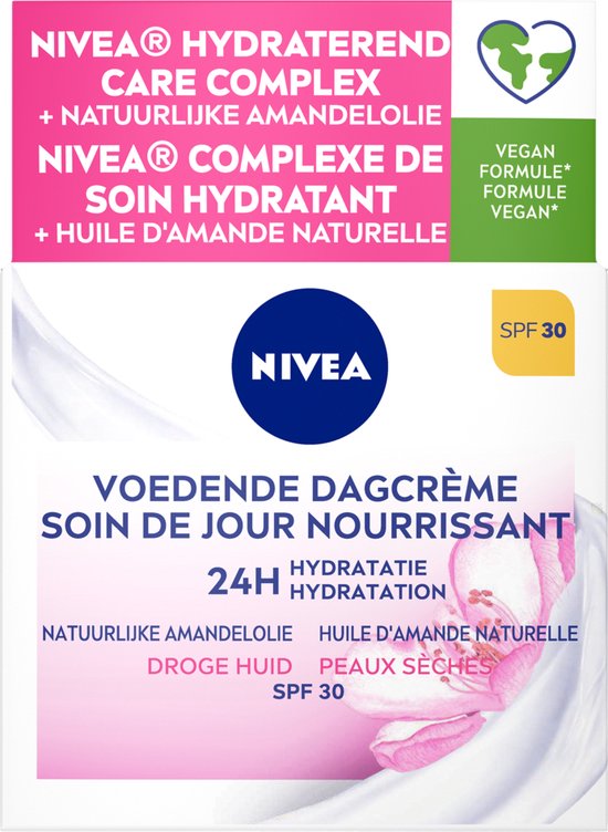 NIVEA Essentials Voedende Dagcrème - Gezichtscreme Droge huid - SPF 30 - Gezichtsverzorging Met amandelolie en sheaboter - 50 ml