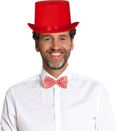 Carnaval verkleedset hoed en strik Brabant - rood - volwassenen/unisex - feestkleding accessoires