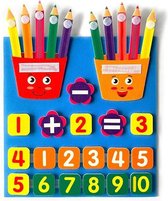 Felt Learning Board Kinderen Educatief doe-het-zelf speelgoed toevoeging aftrekken vinger rekenkundig onderwijs Verlichtingsbord