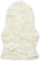 Lifa Living - Schapenvacht - Crème - ca. 95 x 60 x 5 cm - 100% Natuurlijk Schapenwol - Kleedje - Stoelkleed