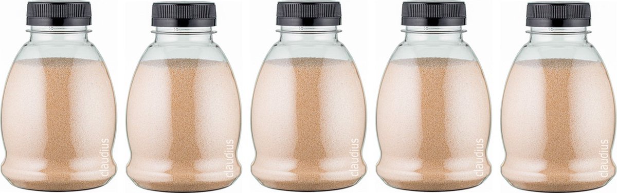 Goedkoopste Scrubzout Amandel - 375 gram - Fles met Zwarte dop - Set van 5 stuks - Hydraterende Lichaamsscrub