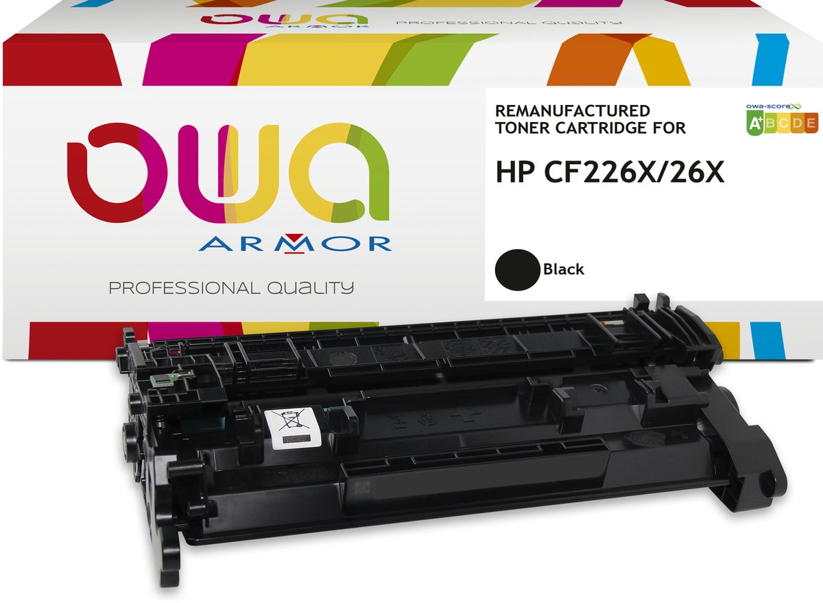 OWA toner HP CF226X - Refurbished HP toner met chip - Zwart - Hoge Capaciteit 9.000 Pagina's - 26X, CF226, 226, 226X
