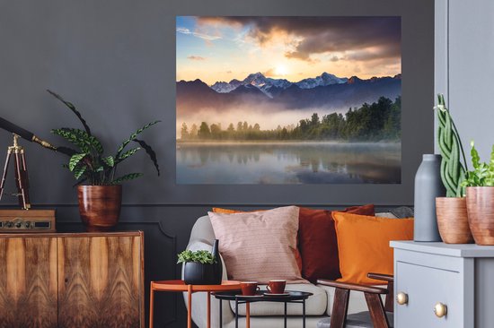 Stickers muraux - Mer - Berg - Nouvelle-Zélande - 120x90 cm - Film adhésif