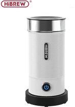 HiBrew - Automatische Melkopschuimer - Melkklopper elektrisch 4 in 1 - Opschuimer Voor Melk Koud & Warm - wit