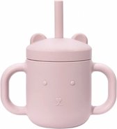 BRASH - Gobelet pour enfants - Gobelet en Siliconen - Gobelet avec paille - Gobelet Bébé - Rose - SANS BPA