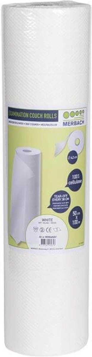 Goedkoopste Voordeelverpakking 3 X Merbach onderzoekstafelpapier 100mx50cm, 1st
