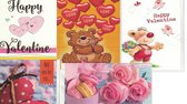 5 cartes de vœux Saint Valentin - Happy Valentine - will you be my Valentine - Valentine - banco inside