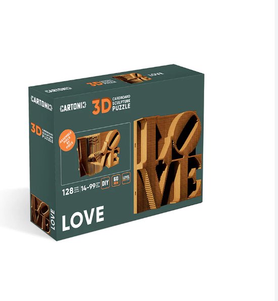 CARTONIC 3D-puzzelset – David – 3D-puzzel van karton – karton verandert in een figuur in reliëf – alle leeftijden – 94-delige 3D-kaartpuzzel