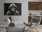 Canvas Schilderij Dieren - Cool kat - Wanddecoratie - 60x40x2 cm