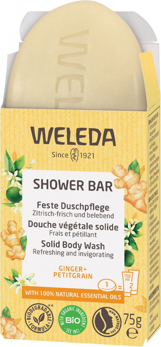 Goedkoopste Weleda Shower Bar Ginger Petitgrain - Gember - 75g