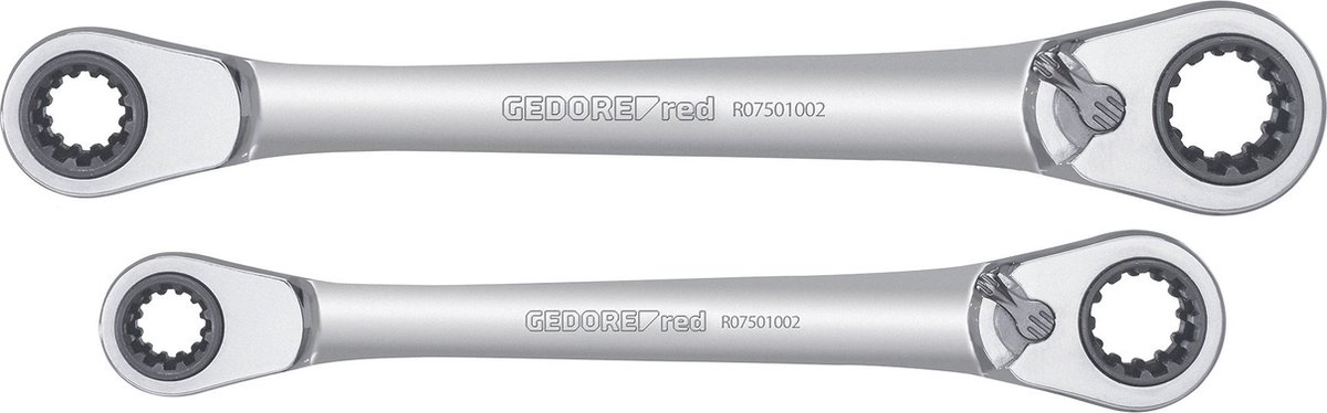 Gedore RED R07501002 3300900 Dubbele ringsleutelratelset 2-delig
